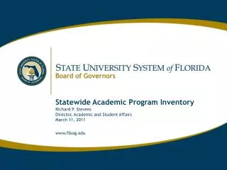 Statewide Academic Program Inventory Richard P. Stevens