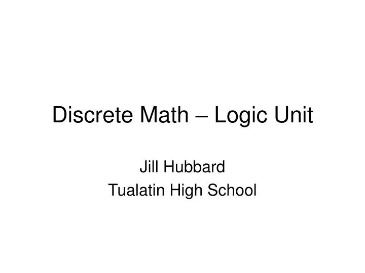 discrete math logic unit