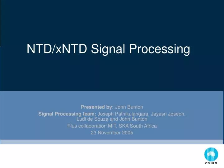 ntd xntd signal processing