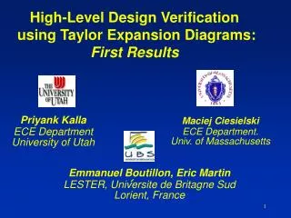 High-Level Design Verification using Taylor Expansion Diagrams: First Results