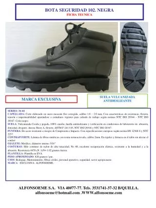 bota seguridad 102 negra ficha tecnica