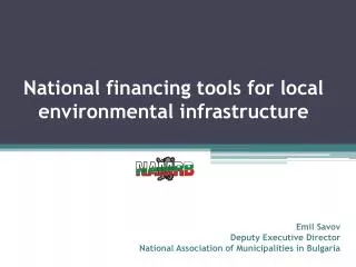 National financing tools for local environmental infrastructure