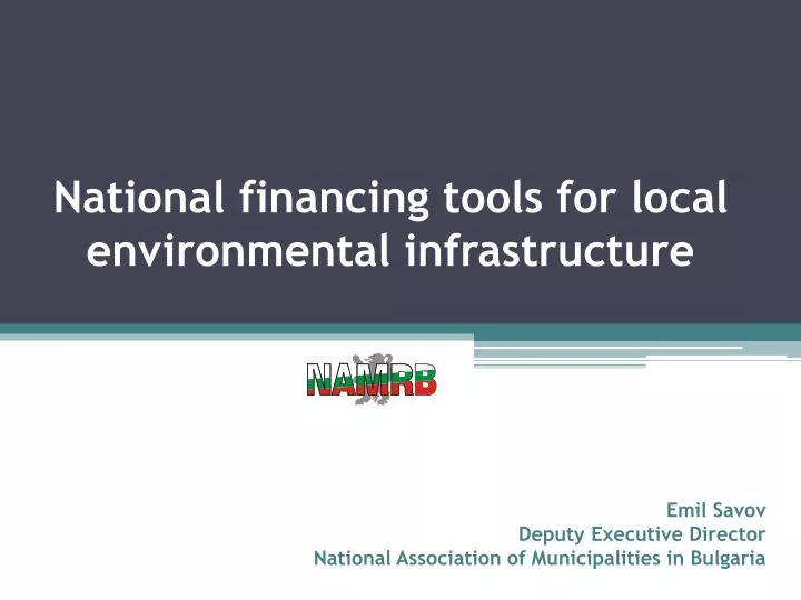 national financing tools for local environmental infrastructure