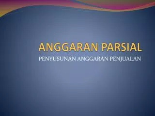 anggaran parsial