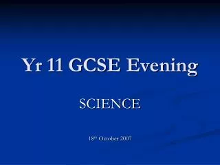 Yr 11 GCSE Evening