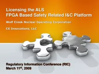 Licensing the ALS FPGA Based Safety Related I&amp;C Platform