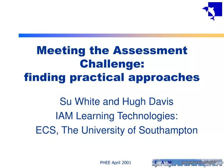 meeting the assessment challenge finding practical approaches