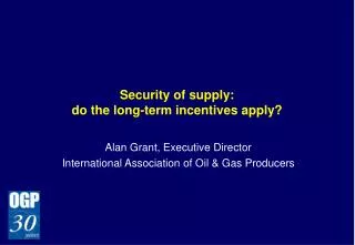 Security of supply: do the long-term incentives apply?