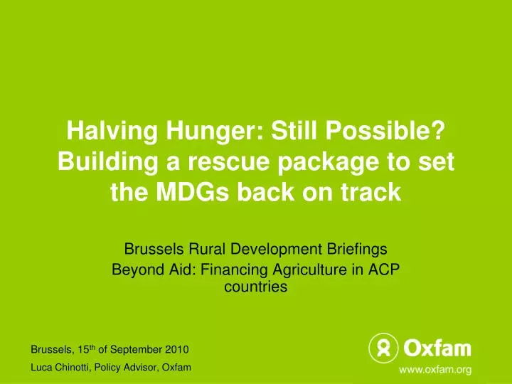 halving hunger still possible building a rescue package to set the mdgs back on track