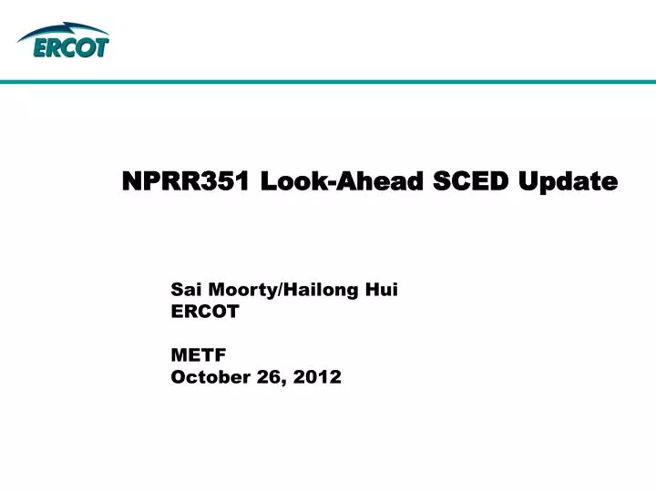nprr351 look ahead sced update