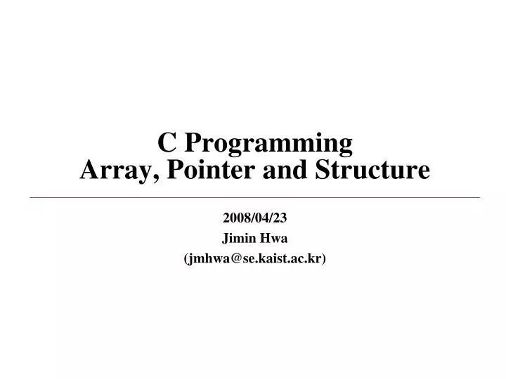 c programming array pointer and structure