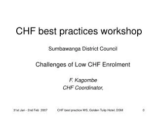 CHF best practices workshop