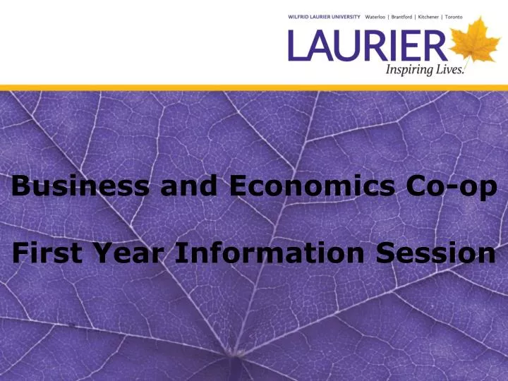 business and economics co op first year information session