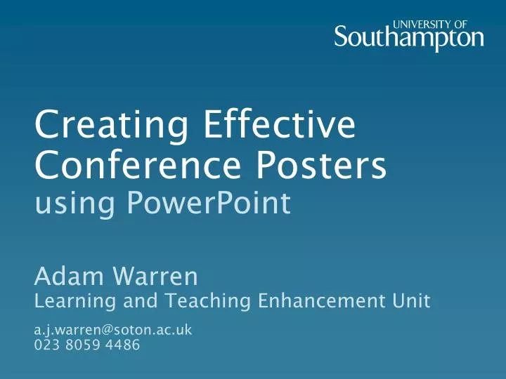creating effective conference posters using powerpoint