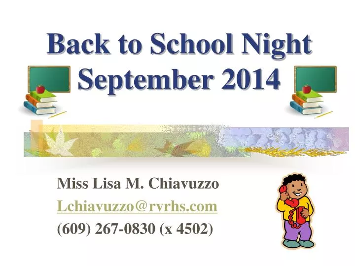 back to school night september 2014