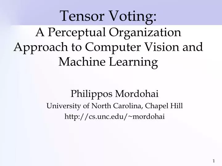 tensor voting a perceptual organization approach to computer vision and machine learning