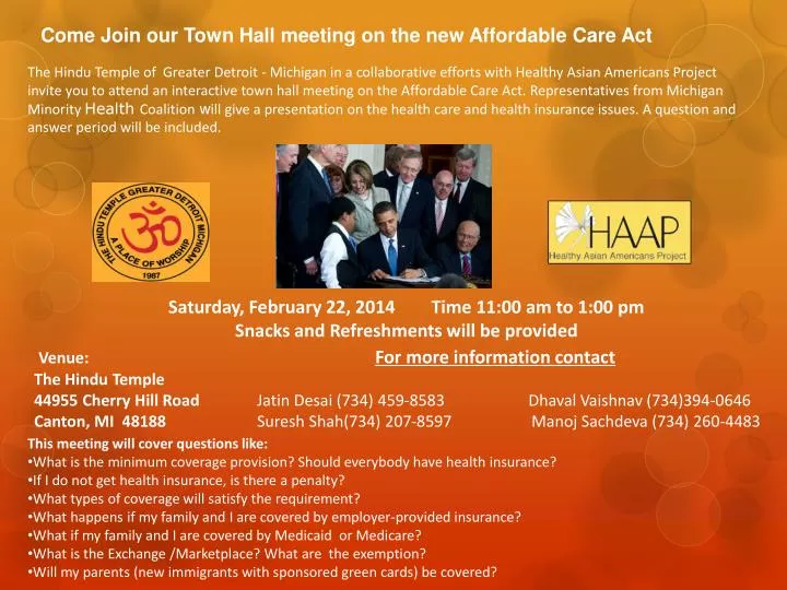 come join our town hall meeting on the new affordable care act