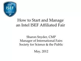 How to Start and Manage an Intel ISEF Affiliated Fair