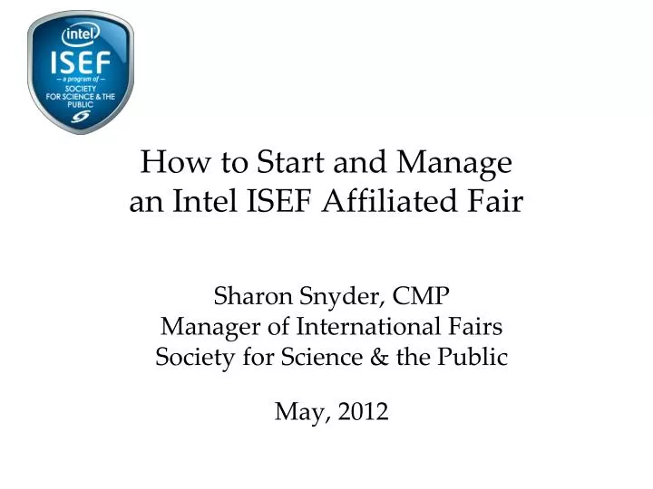 how to start and manage an intel isef affiliated fair