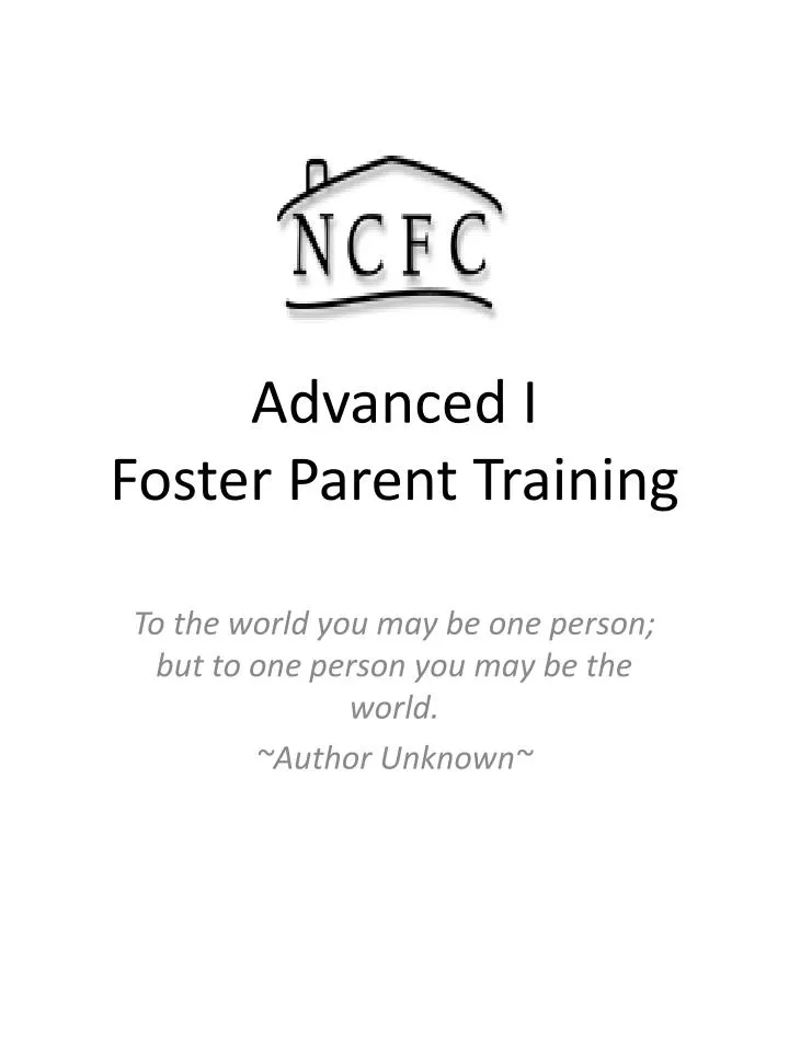advanced i foster parent training