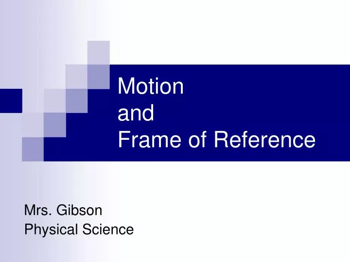 motion and frame of reference