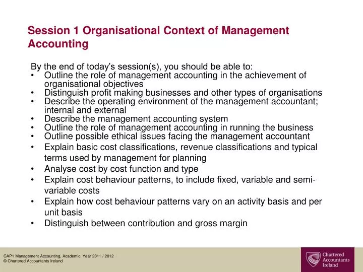 session 1 organisational context of management accounting