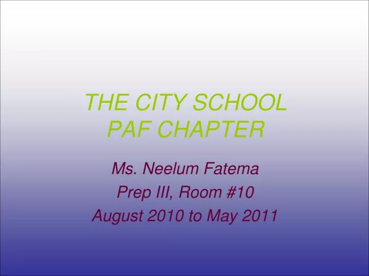 the city school paf chapter