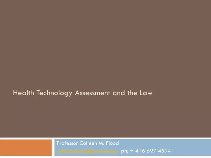 health technology assessment and the law