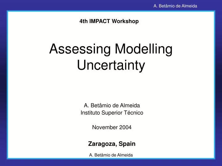 assessing modelling uncertainty