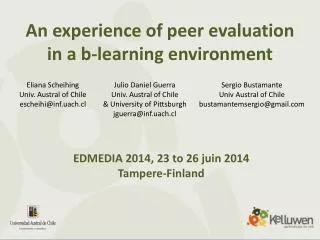 An experience of peer evaluation in a b-learning environment