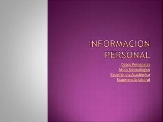 informaci n personal