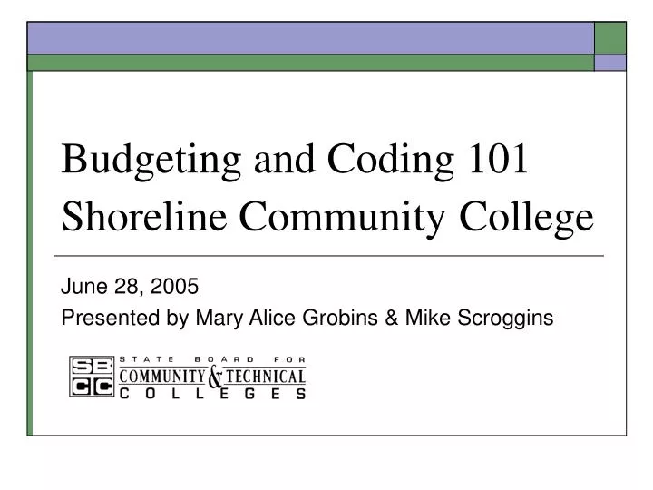 budgeting and coding 101 shoreline community college