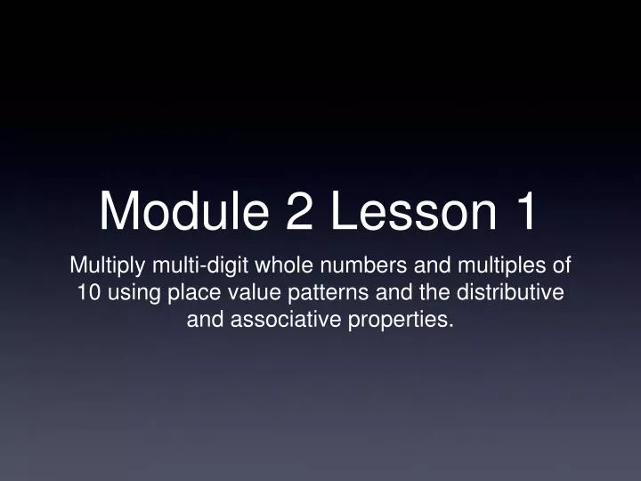 module 2 lesson 1