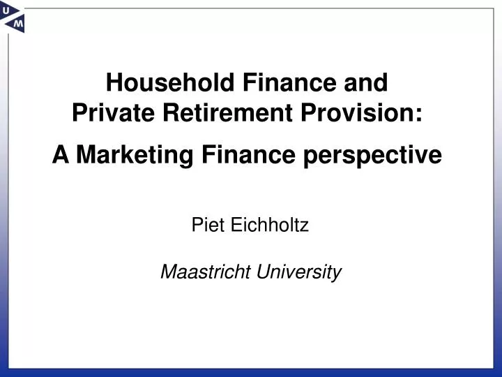 household finance and private retirement provision a marketing finance perspective