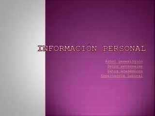 informaci n personal