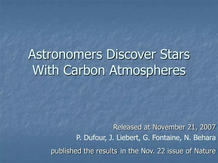 astronomers discover stars with carbon atmospheres