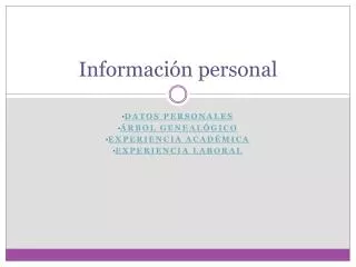 informaci n personal