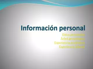 informaci n personal