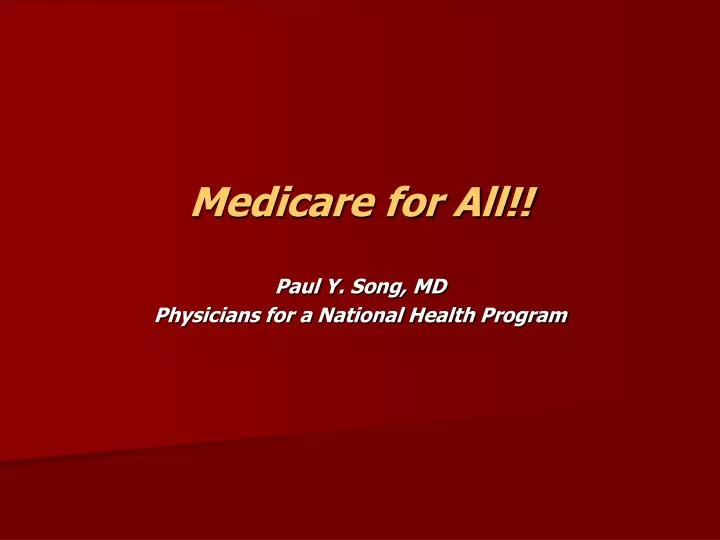 medicare for all