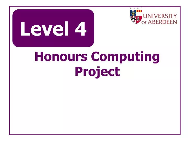 honours computing project