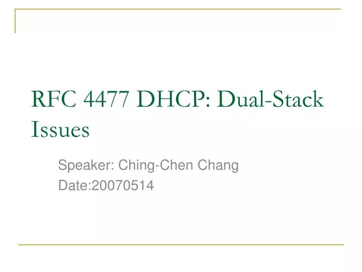 rfc 4477 dhcp dual stack issues