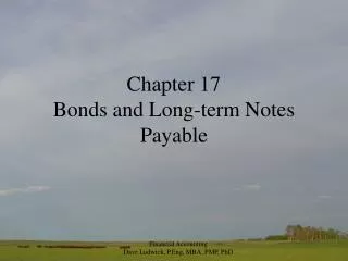 Chapter 17 Bonds and Long-term Notes Payable