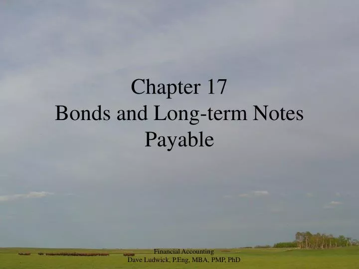 chapter 17 bonds and long term notes payable