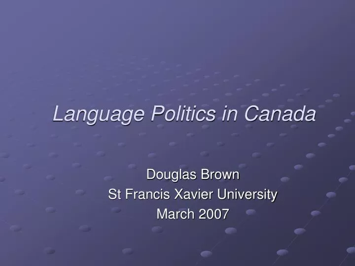 language politics in canada