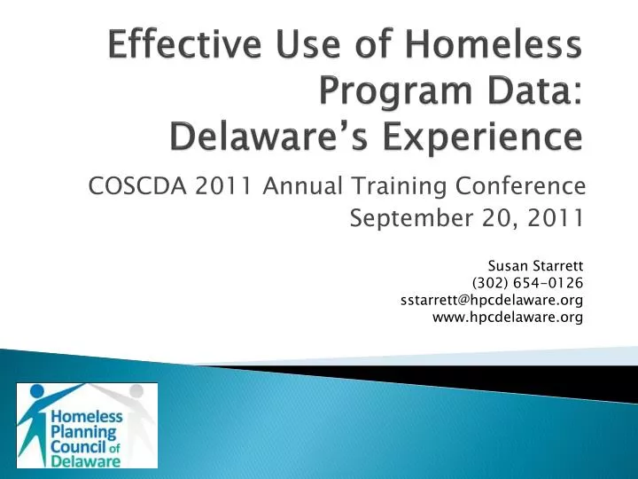 effective use of homeless program data delaware s experience
