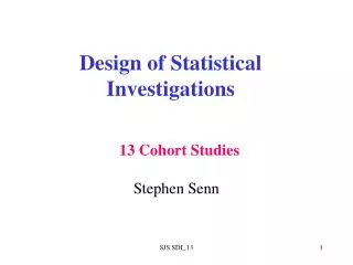 Design of Statistical Investigations