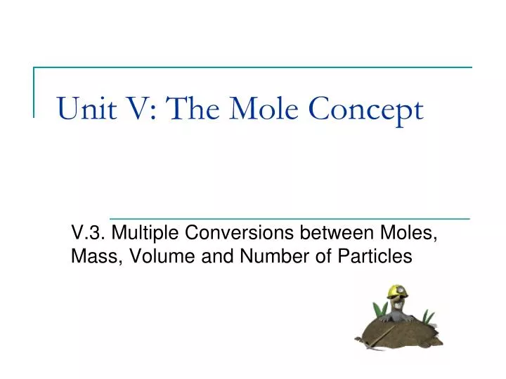 unit v the mole concept