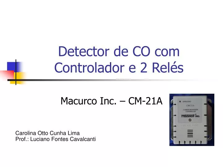 detector de co com controlador e 2 rel s