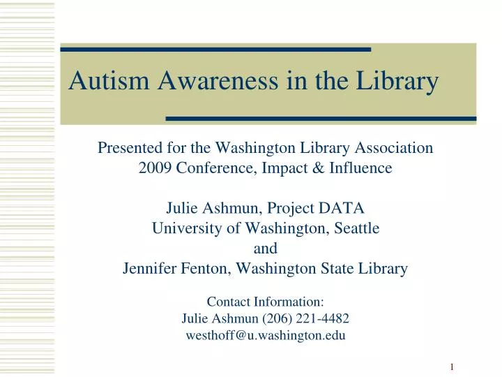 autism awareness in the library