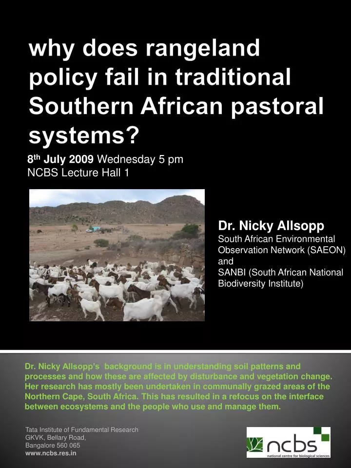 why does rangeland policy fail in traditional southern african pastoral systems